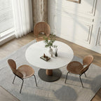 Anderson Small Round Dining Table, Sintered Stone & Solid Wood - Joe’s Haven