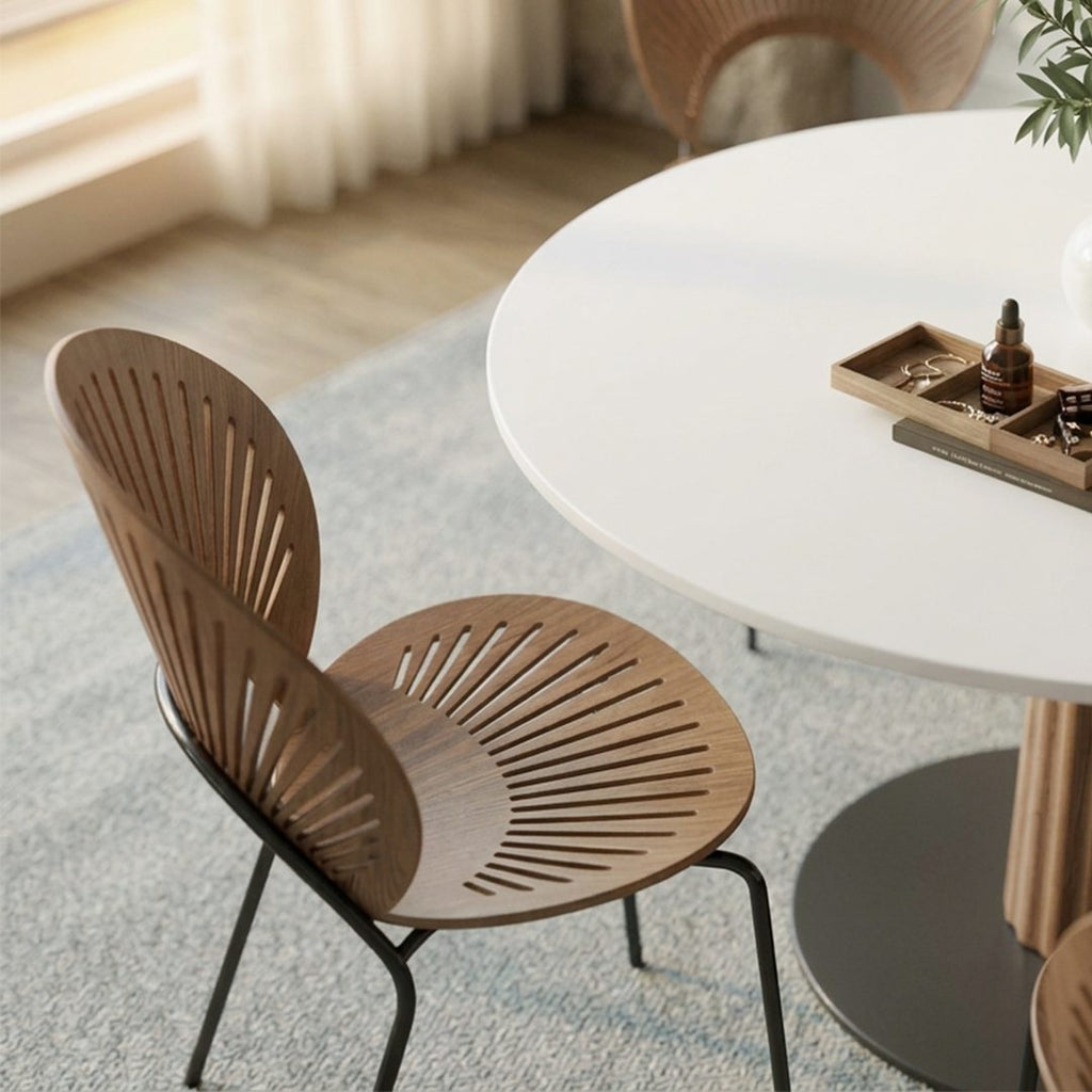 Anderson Small Round Dining Table, Sintered Stone & Solid Wood - Joe’s Haven
