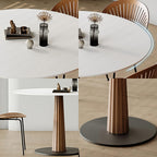 Anderson Small Round Dining Table, Sintered Stone & Solid Wood - Joe’s Haven