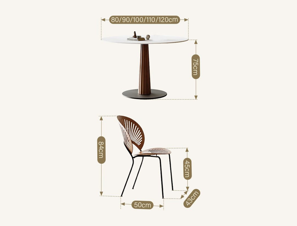 Anderson Small Round Dining Table, Sintered Stone & Solid Wood - Joe’s Haven