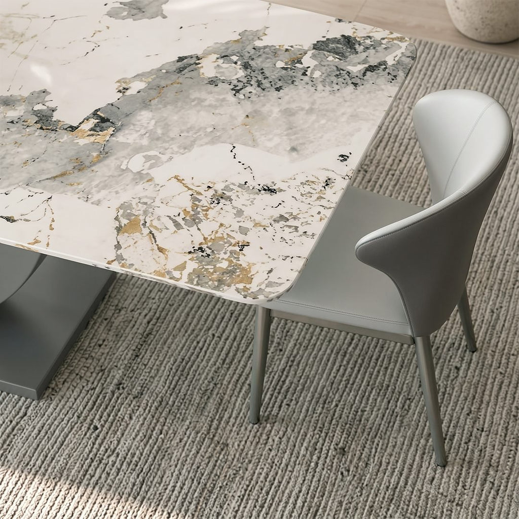 Vera Dining Table & Chairs, Sintered Stone, White - Joe’s Haven
