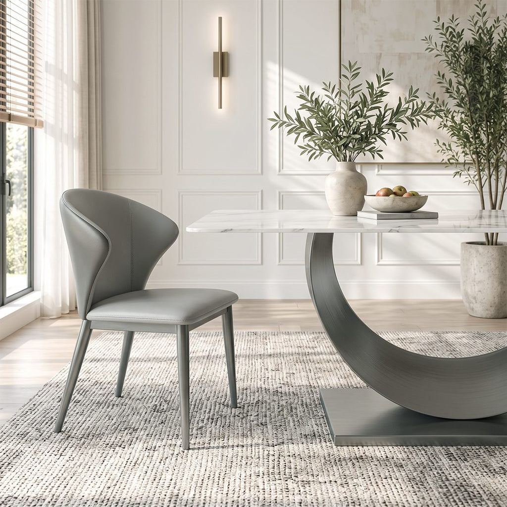 Vera Dining Table & Chairs, Sintered Stone, White - Joe’s Haven