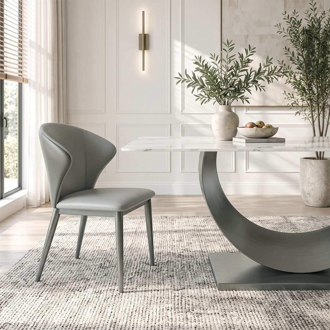 Vera Dining Table & Chairs, Sintered Stone, White - Joe’s Haven