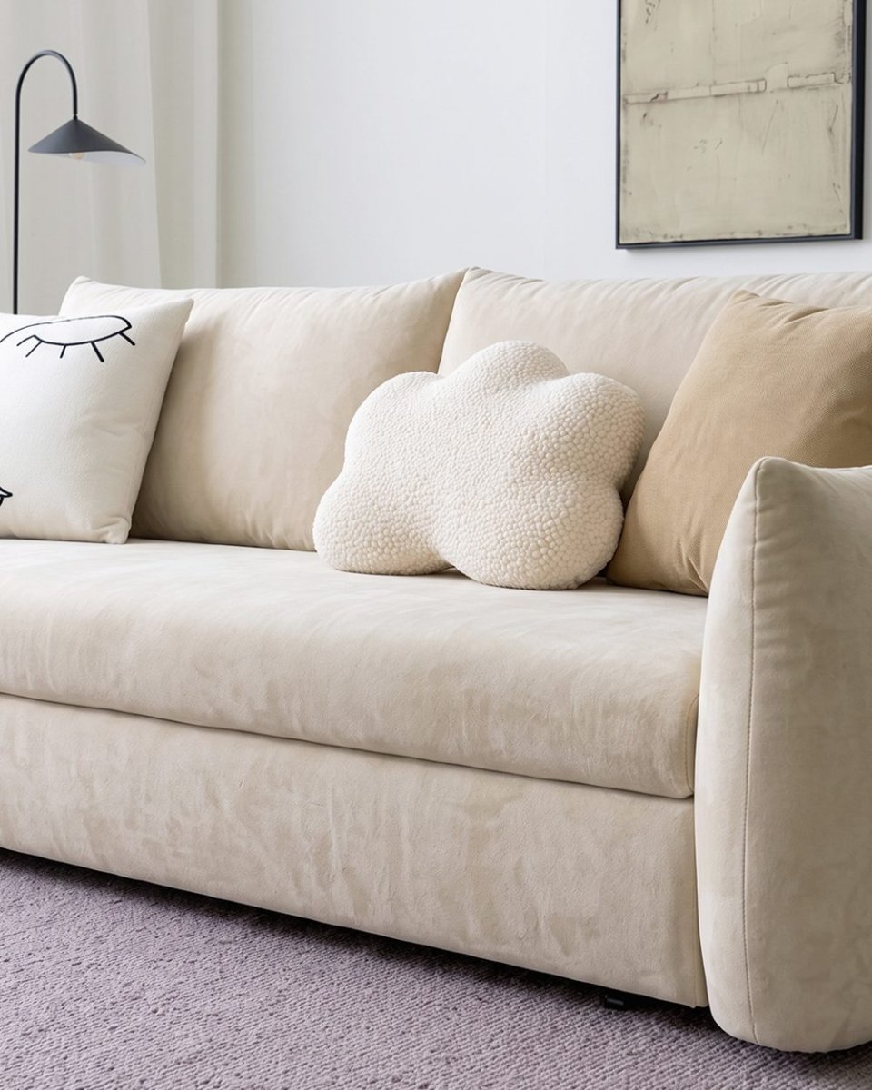 Meera Two Seater Sofa Bed with Storage, Suede - Joe’s Haven