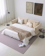 Meera Two Seater Sofa Bed with Storage, Suede - Joe’s Haven