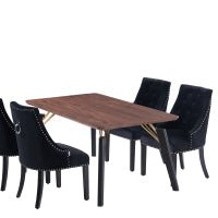 Windsor Cosmo Lux Dining Set | a Walnut Table and Set of 4 Chairs - Joe’s Haven