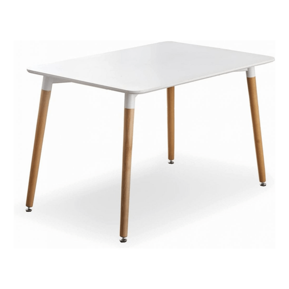 5PCs Dining Set - a White Halo Dining Table & Set of 4 Lorenzo Tulip Dining Chairs with Padded Seat - Joe’s Haven