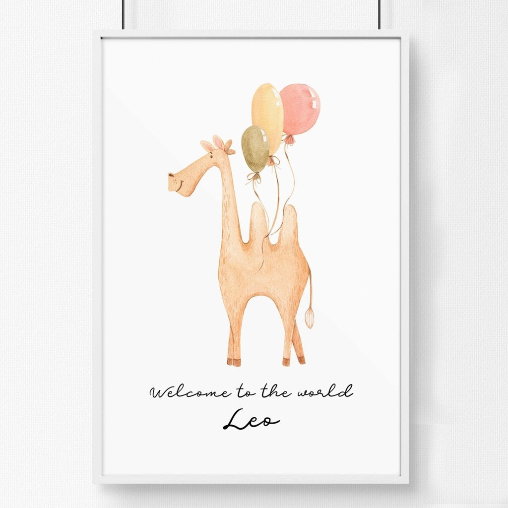 Animal prints for nursery decor Camel wall art print - Joe’s Haven