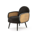 Cane Rattan Armchair, Velvet - Joe’s Haven