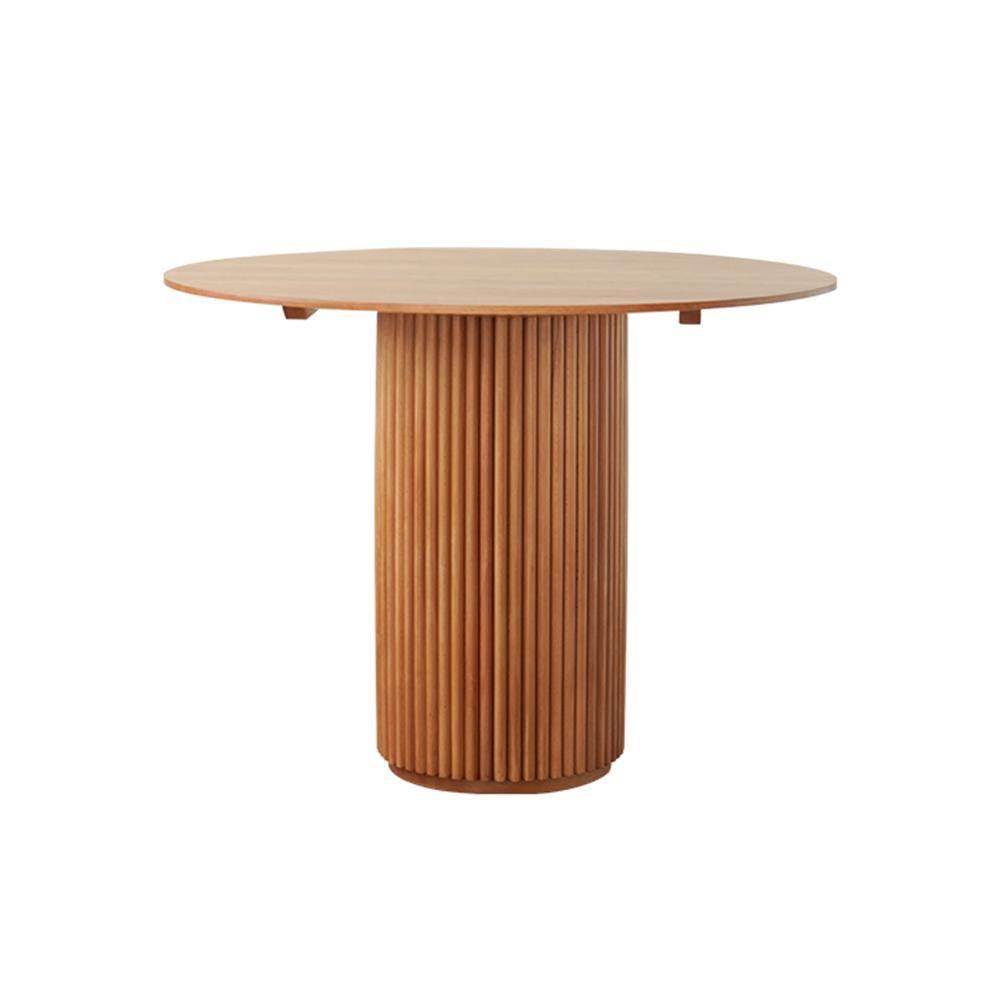 Cane Round Dining Table, Oak - Joe’s Haven