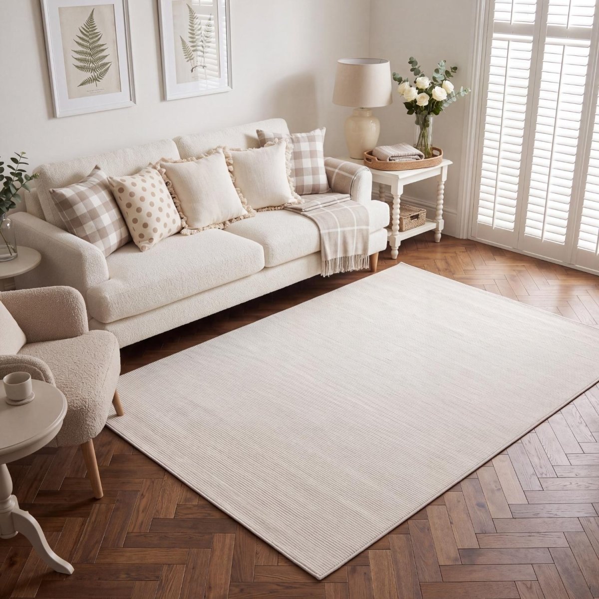 Carmel Cream Striped Rug | 6010 - Joe’s Haven