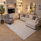 Carmel Cream-Grey Dots Rug | 6080 - Joe’s Haven