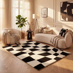 Joli Checkered Black & White Rug - Joe’s Haven