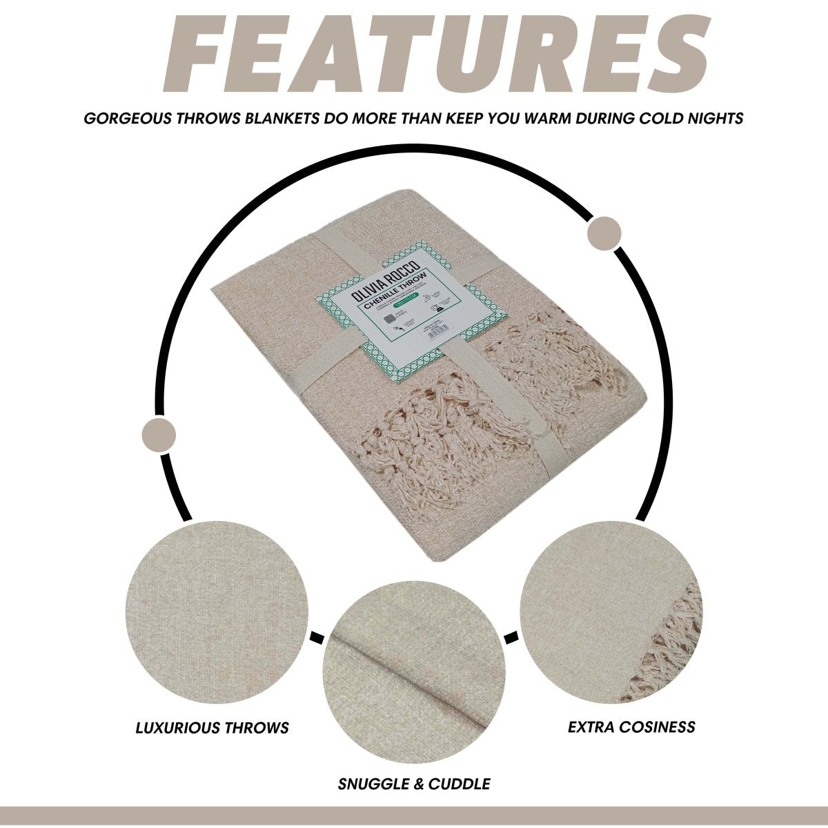 Chenille Tassel Elegant Throw Blanket - Joe’s Haven