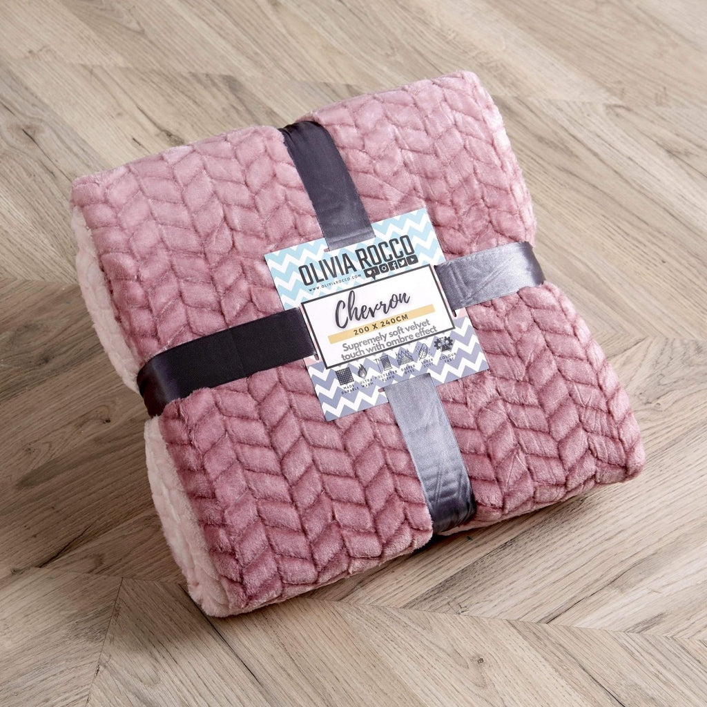 Chevron Ombre Effect Luxurious Oversized Throw Blanket - Joe’s Haven