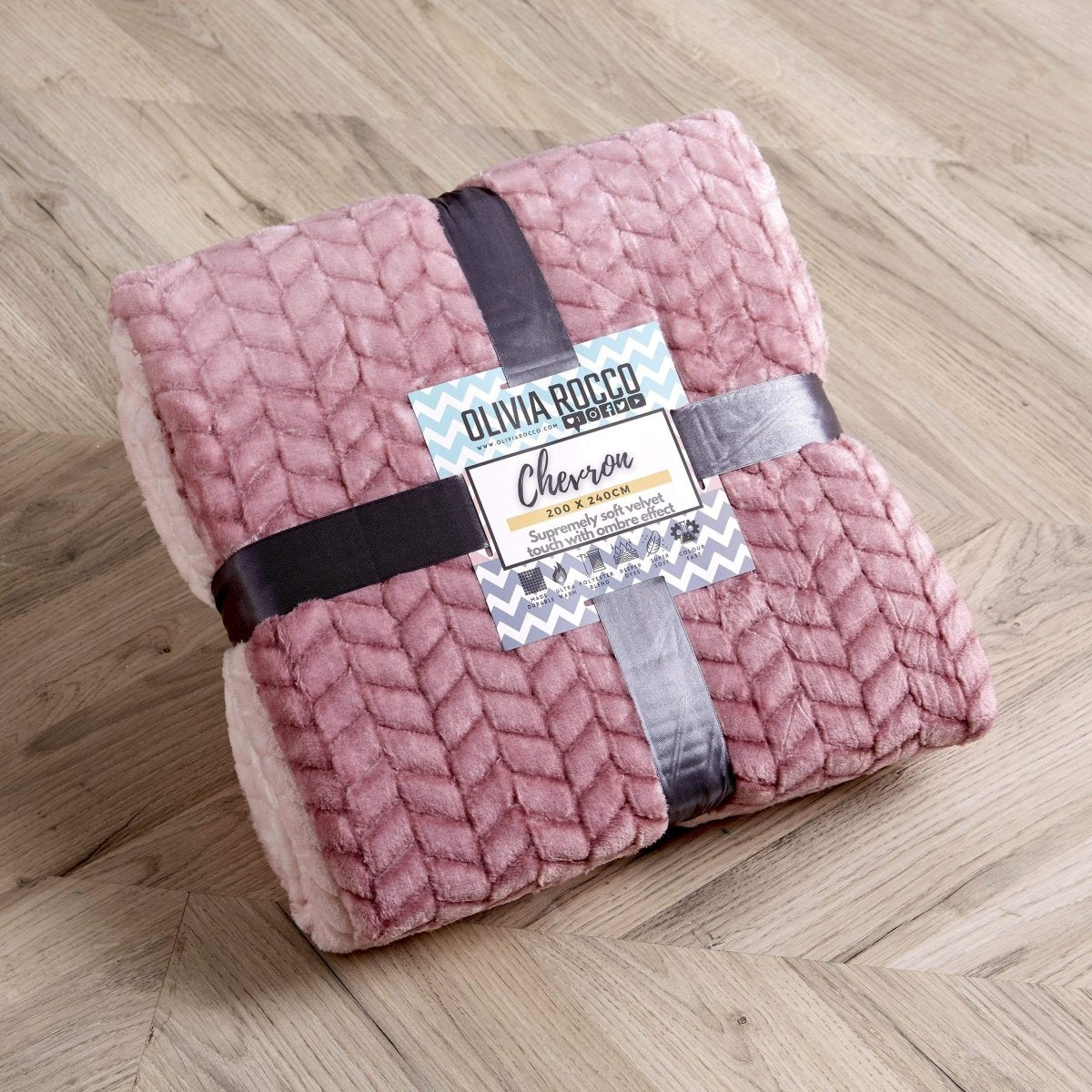 Chevron Ombre Effect Luxurious Oversized Throw Blanket - Joe’s Haven
