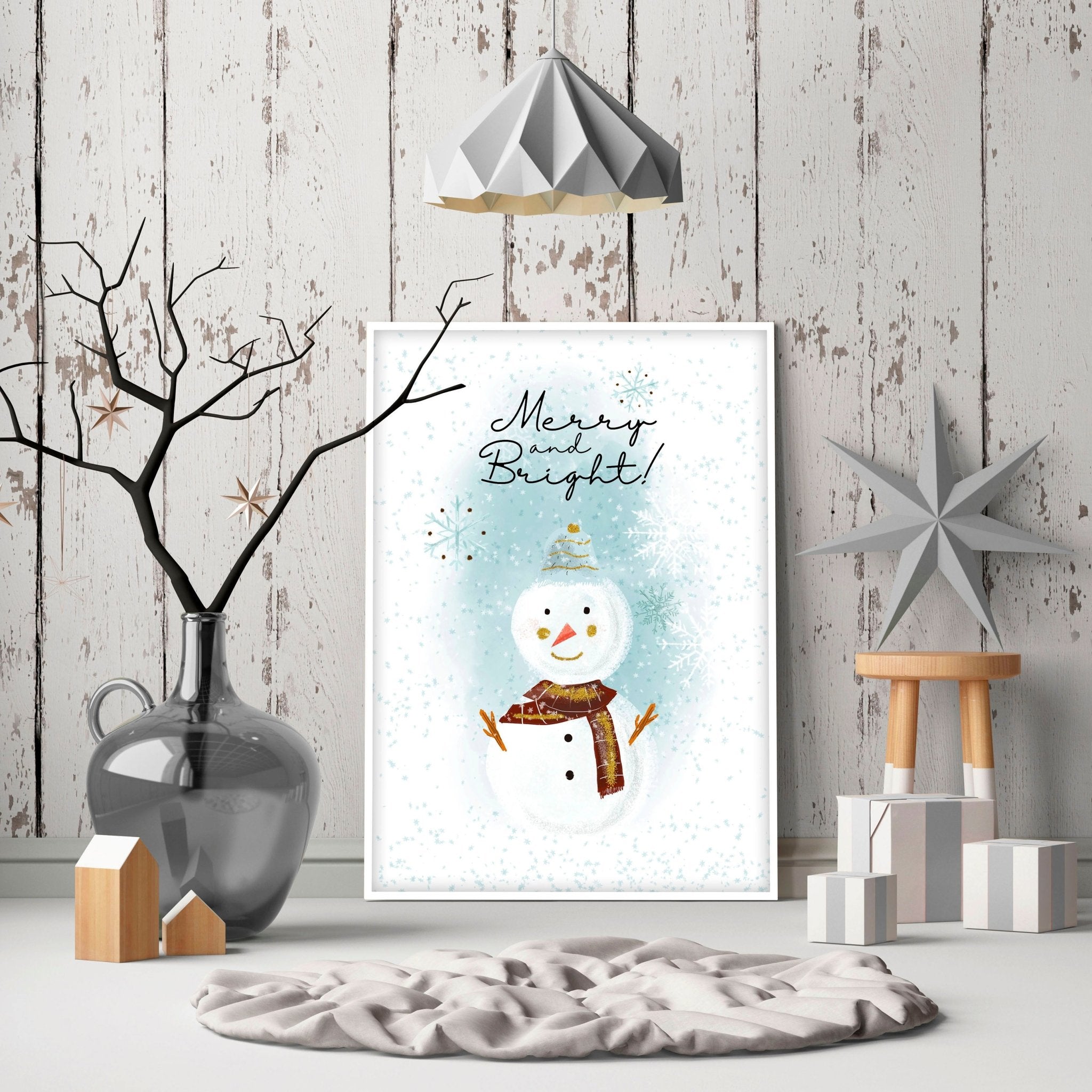 Christmas decor drawing | wall art print