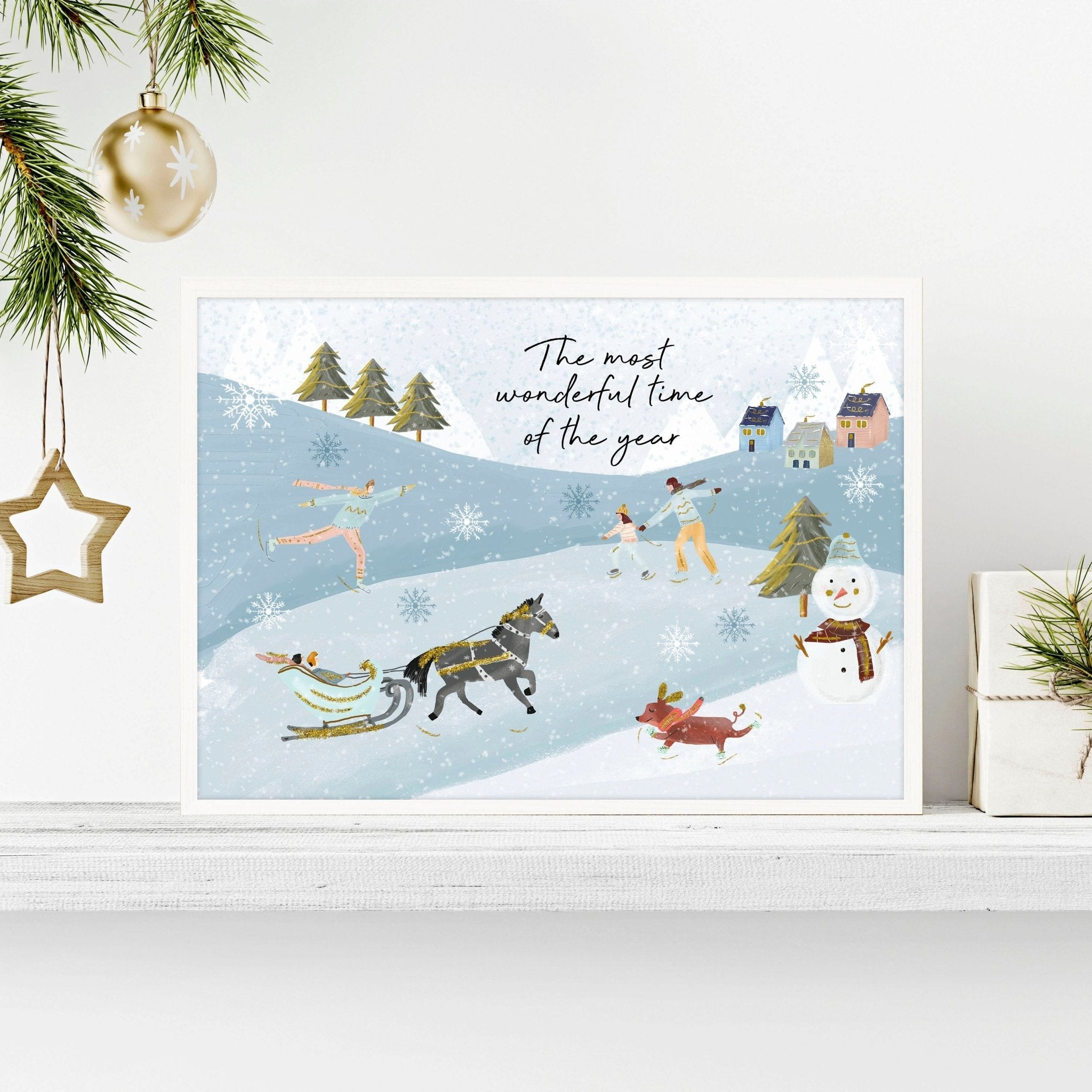Scandi Christmas decor wall art print