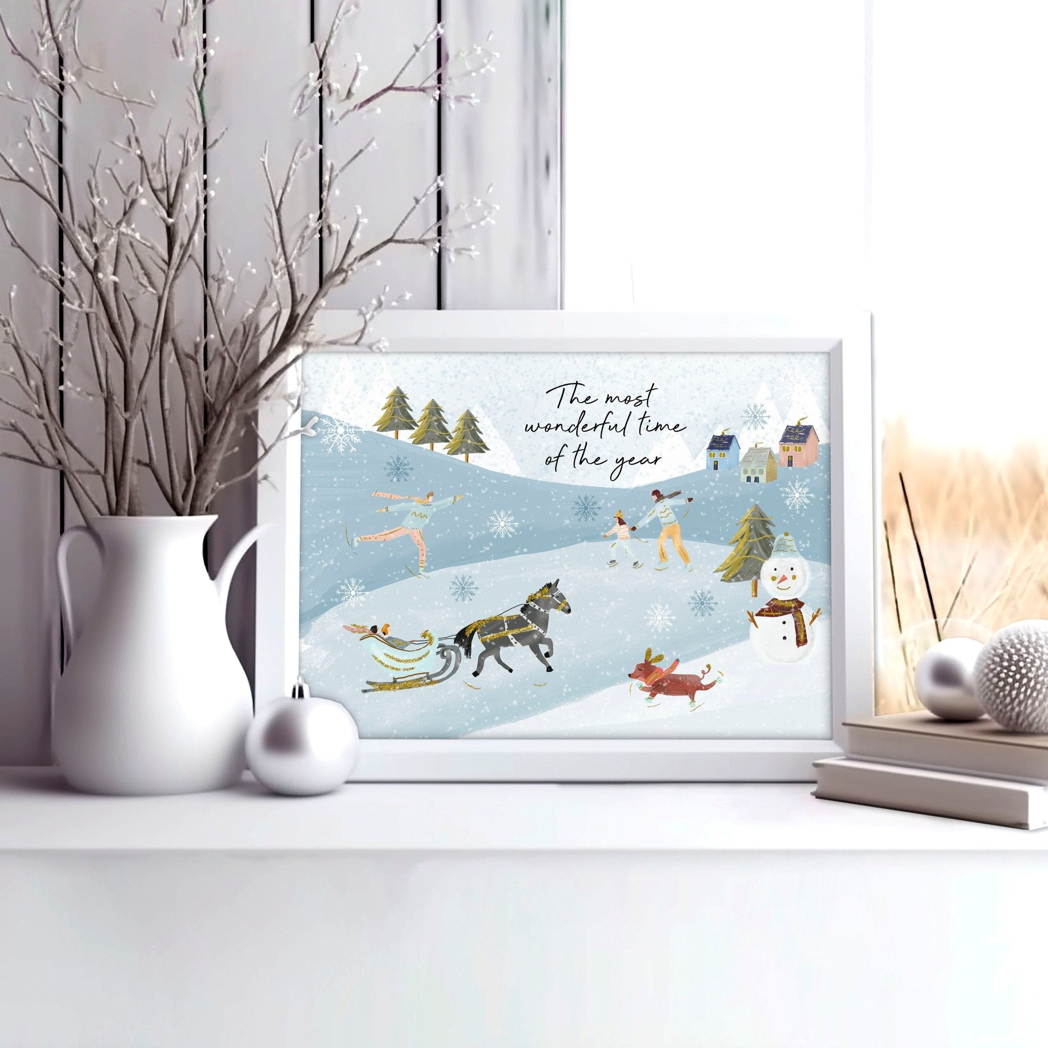 Scandi Christmas decor wall art print
