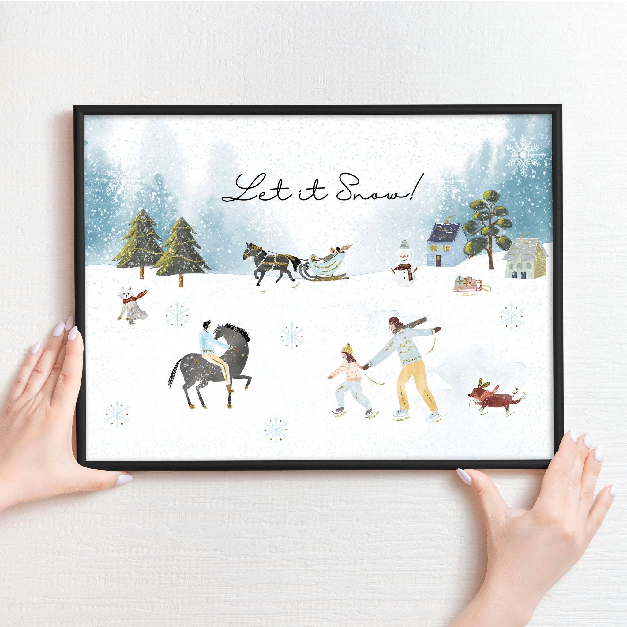 Scandi Christmas decor wall art print