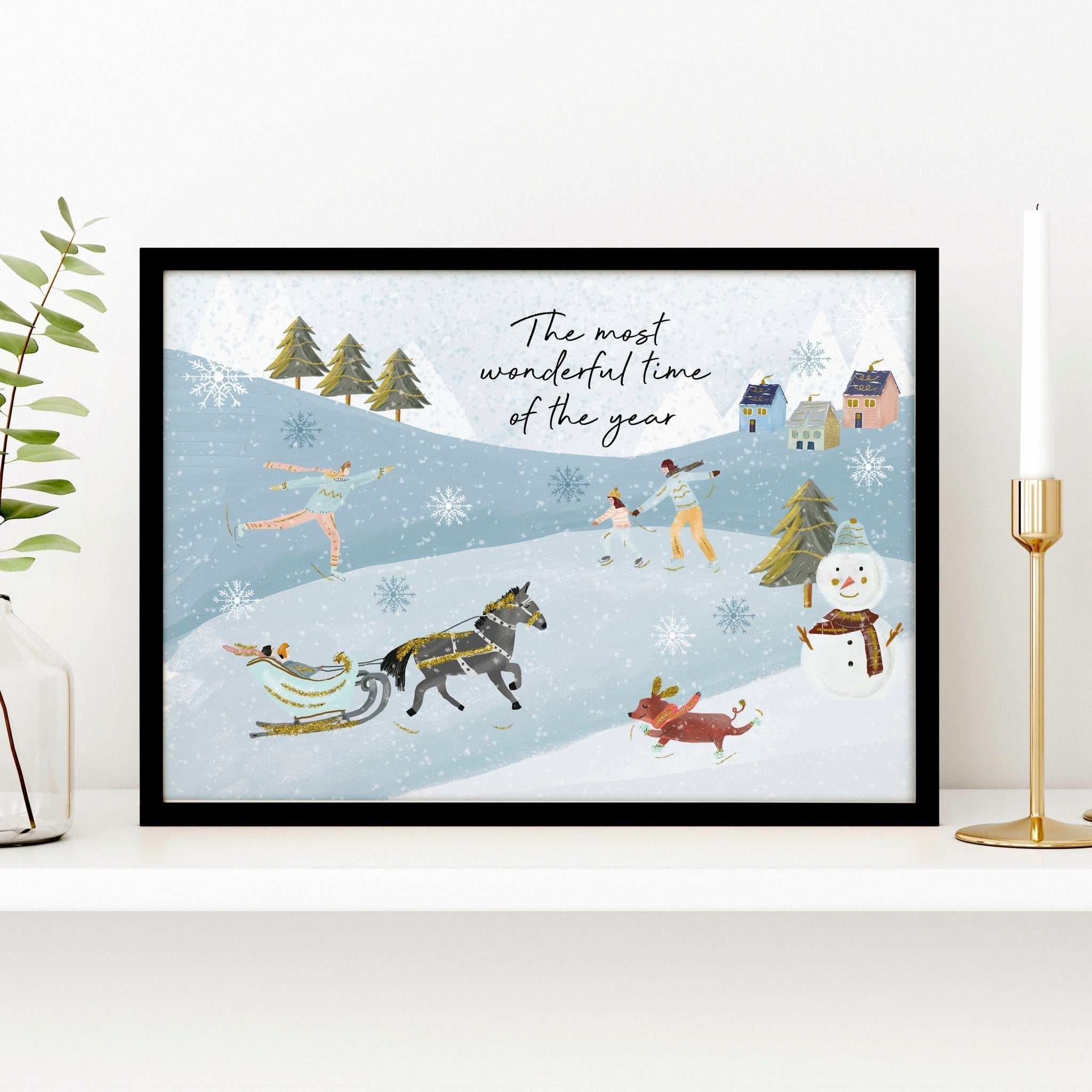 Scandi Christmas decor wall art print
