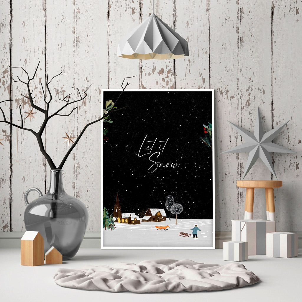 Christmas decor village | wall art print