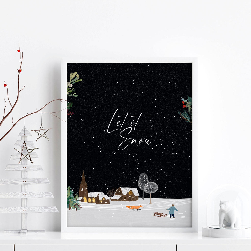 Christmas decor village | wall art print