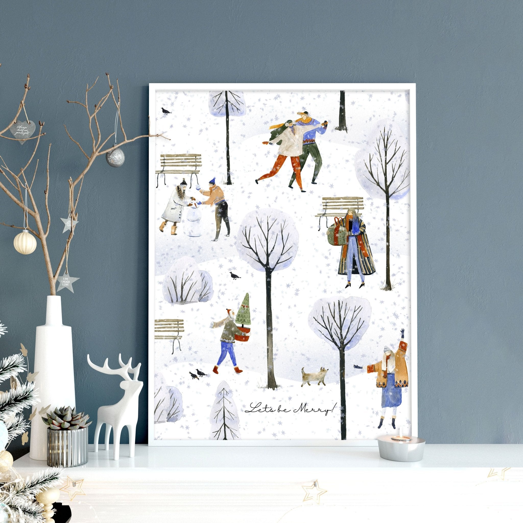 Christmas decorations wall art print