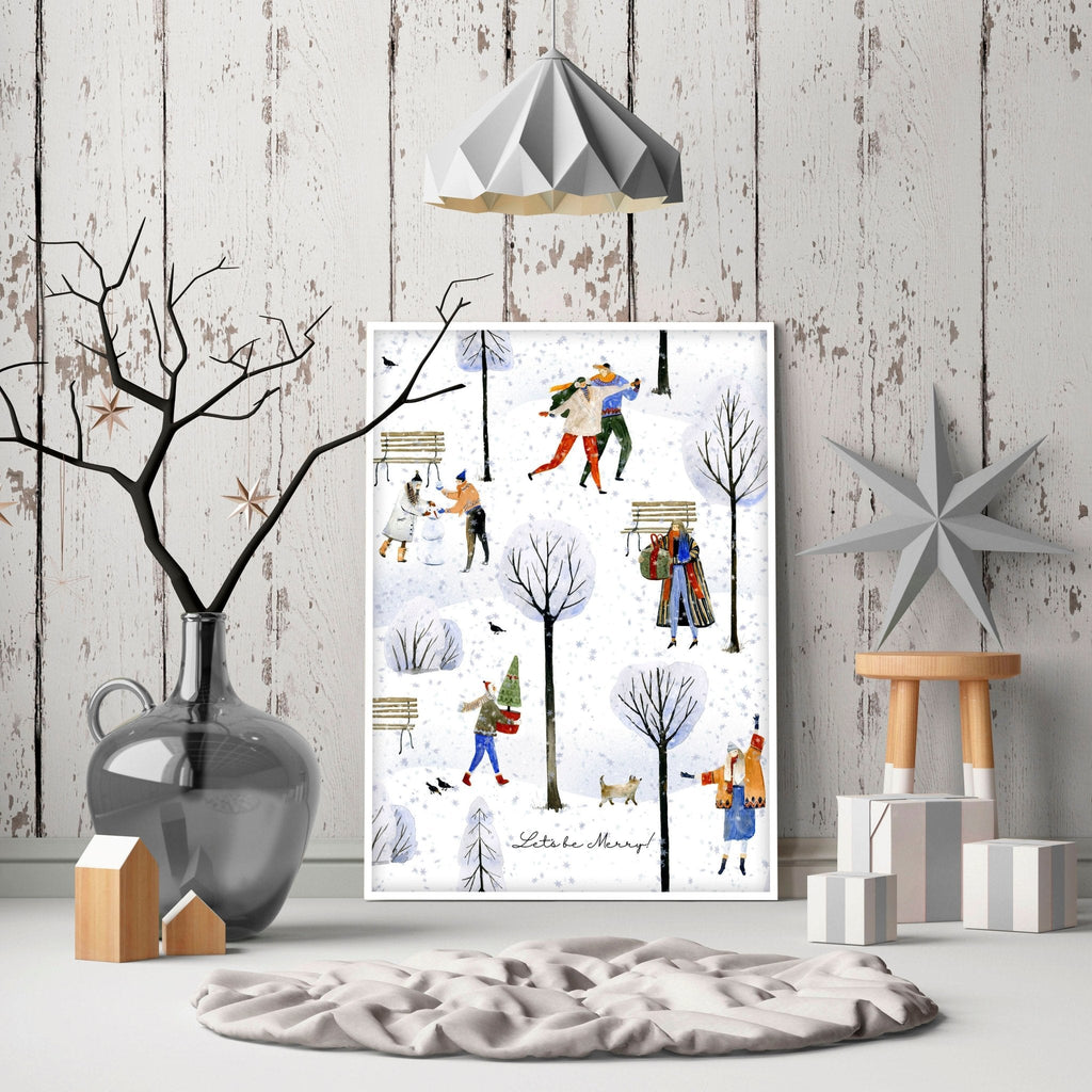 Christmas decorations wall art print