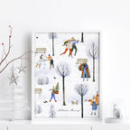 Christmas decorations wall art print