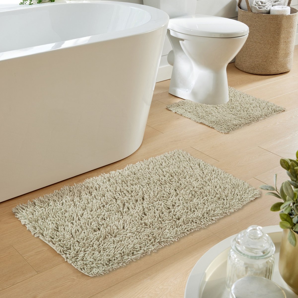 Como 2 Piece Natural Non - Slip Bath Mat & Pedestal Set - Joe’s Haven