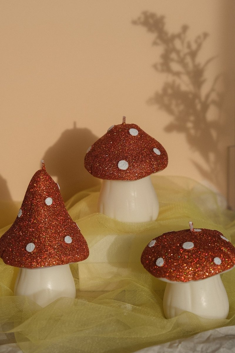 Glittery Mushroom Shaped Candles - Joe’s Haven