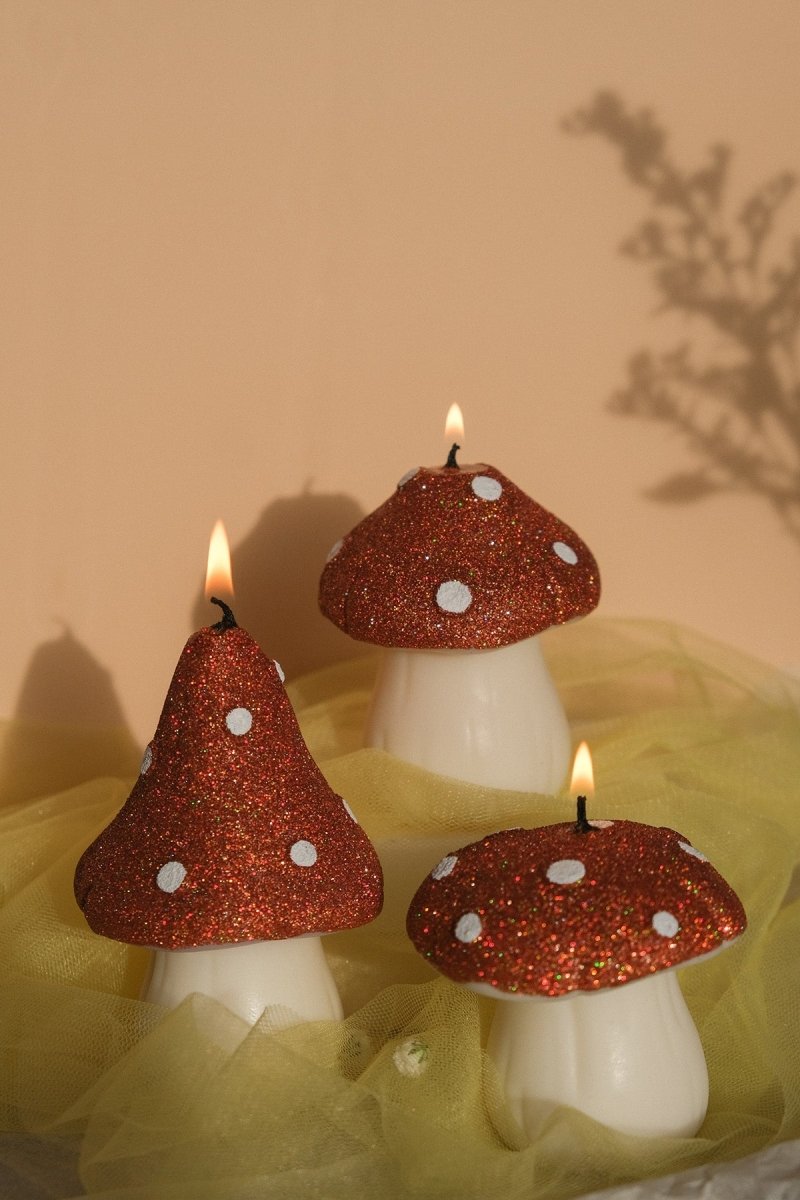 Glittery Mushroom Shaped Candles - Joe’s Haven
