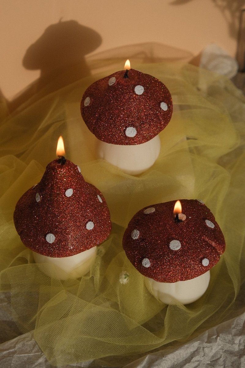 Glittery Mushroom Shaped Candles - Joe’s Haven