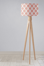 Coral and White Geometric Design Lampshade, Ceiling or Table Lamp Shade - Joe’s Haven