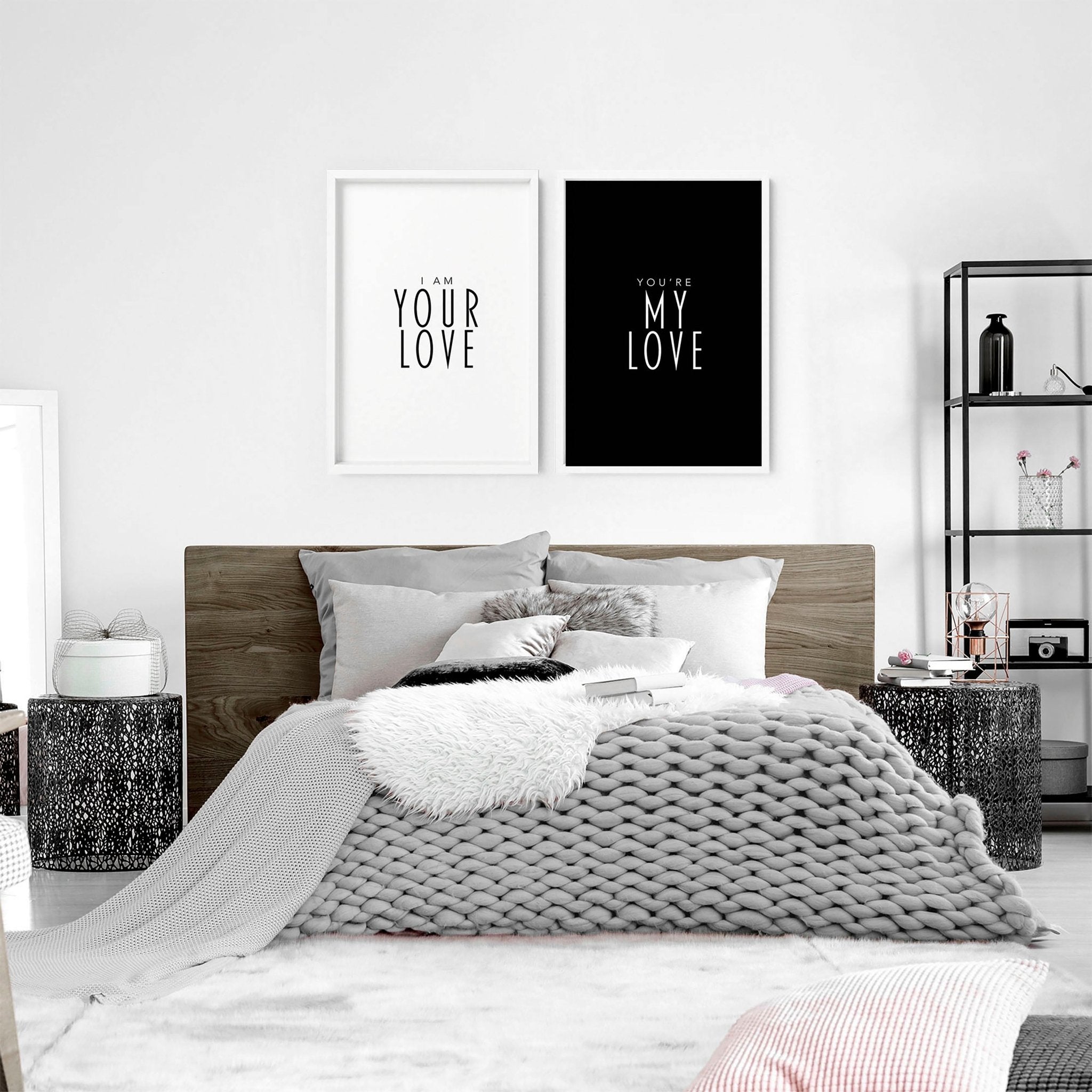 Wedding anniversary gifts for couples | set of 2 wall art prints