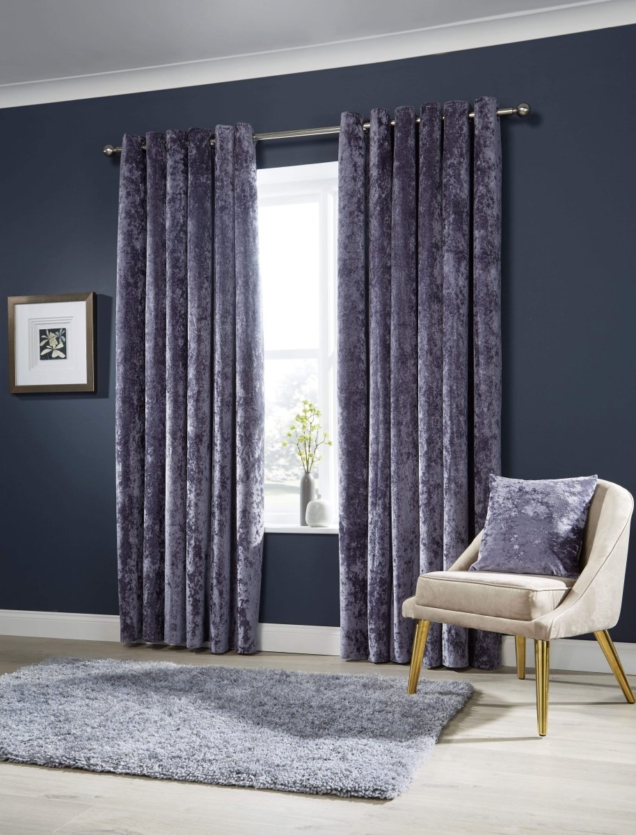 Crushed Velvet Curtains with Eyelet Rings - Joe’s Haven
