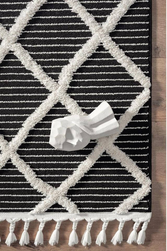 Scandi Indoor Rug Anthracite & White - Joe’s Haven