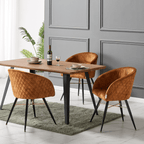 Vittorio Rocco LUX 5PCs Dining Set includes an Oak Dining Table and Set of 4 Dining Chairs - Joe’s Haven