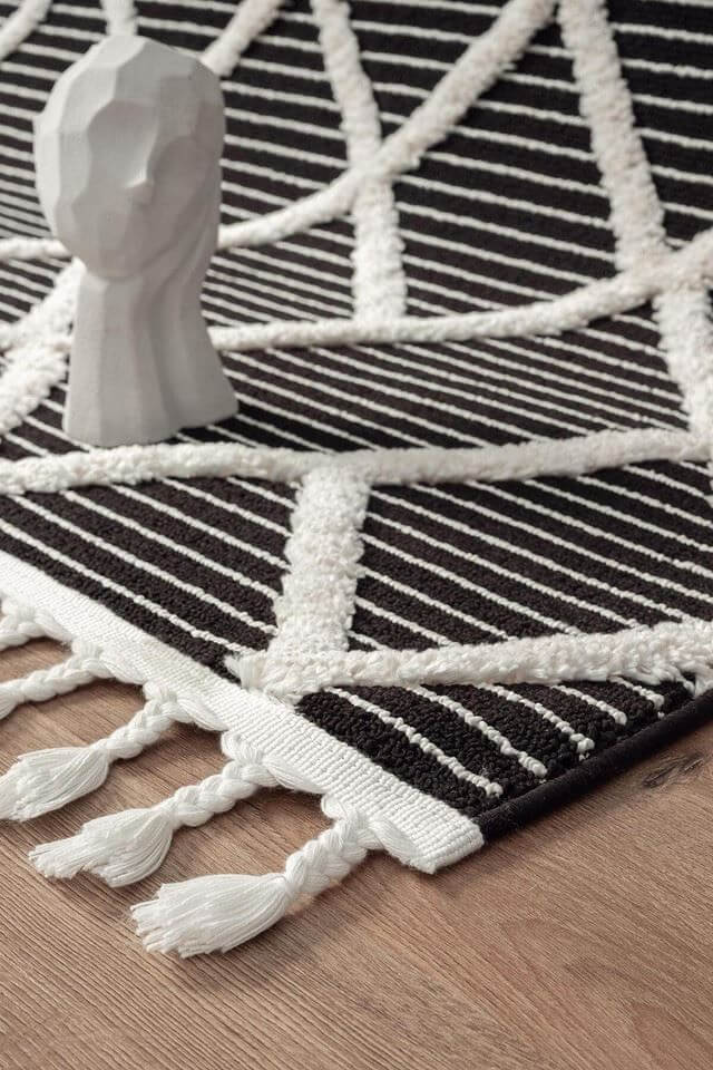 Scandi Indoor Rug Anthracite & White - Joe’s Haven