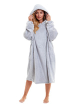 OLIVIA ROCCO Oversized Plush Hooded Poncho Blanket With Ultra-Soft Fur Hood Super Soft Sofa and Bed Use