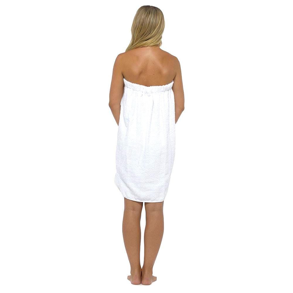 OLIVIA ROCCO Ladies Terry Towelling Cotton Sarong Towel Wrap With Adjustable Fit - Joe’s Haven