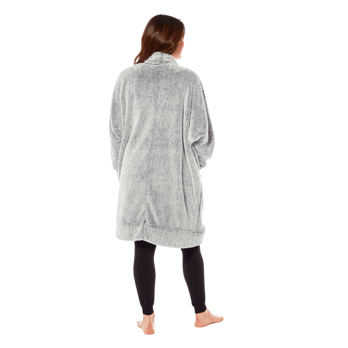 OLIVIA ROCCO Women's Shimmer Grey Cardi Gown Soft Touch Velour Luxury Loungewear Robe - Joe’s Haven
