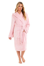 OLIVIA ROCCO Women's Hooded Plush Fleece Dressing Gown Ultra-Soft Velvet Bathrobe