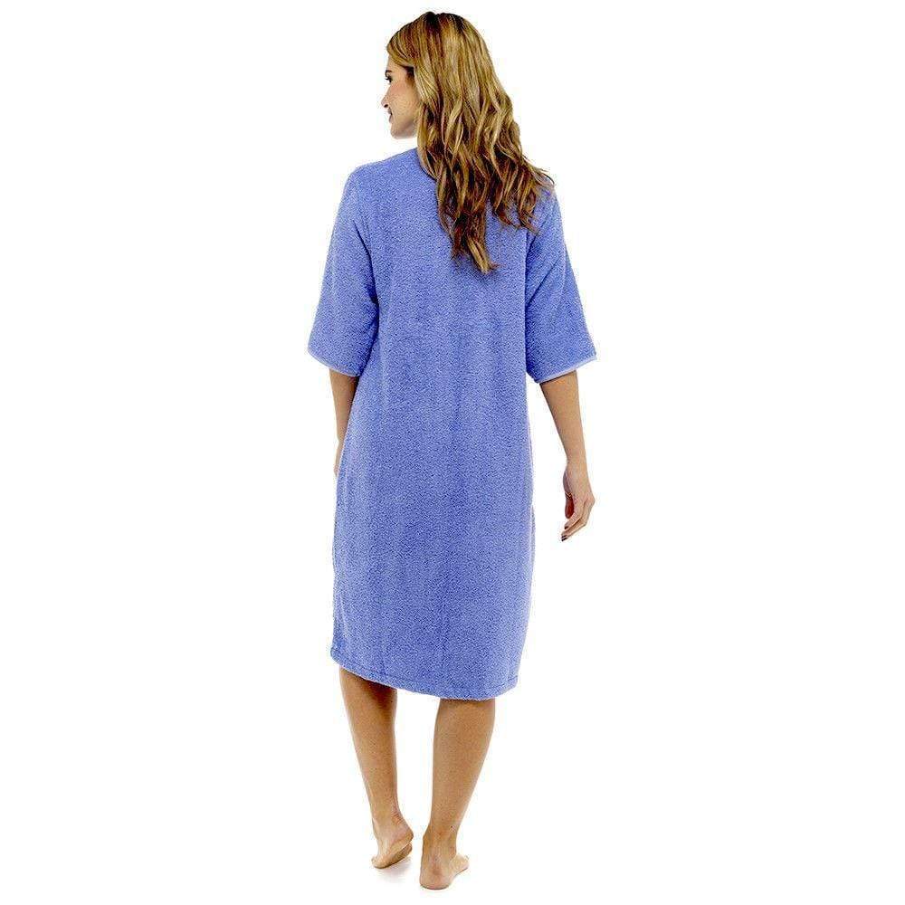 OLIVIA ROCCO Women's Terry Towelling Zip - Through Bathrobe 100% Cotton Ultra Absorbent - Joe’s Haven