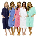 OLIVIA ROCCO Women's Terry Towelling Zip - Through Bathrobe 100% Cotton Ultra Absorbent - Joe’s Haven