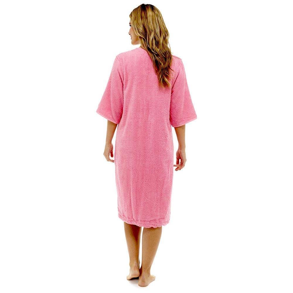 OLIVIA ROCCO Women's Terry Towelling Zip - Through Bathrobe 100% Cotton Ultra Absorbent - Joe’s Haven