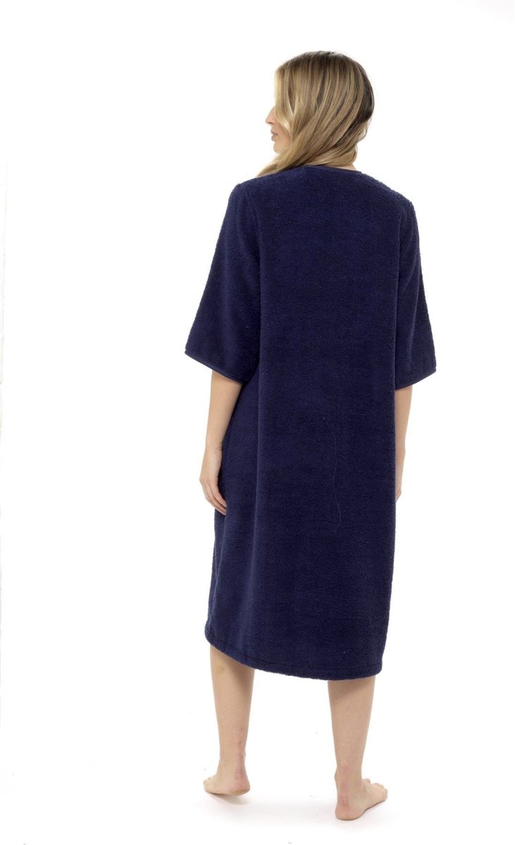 OLIVIA ROCCO Women's Terry Towelling Zip - Through Bathrobe 100% Cotton Ultra Absorbent - Joe’s Haven
