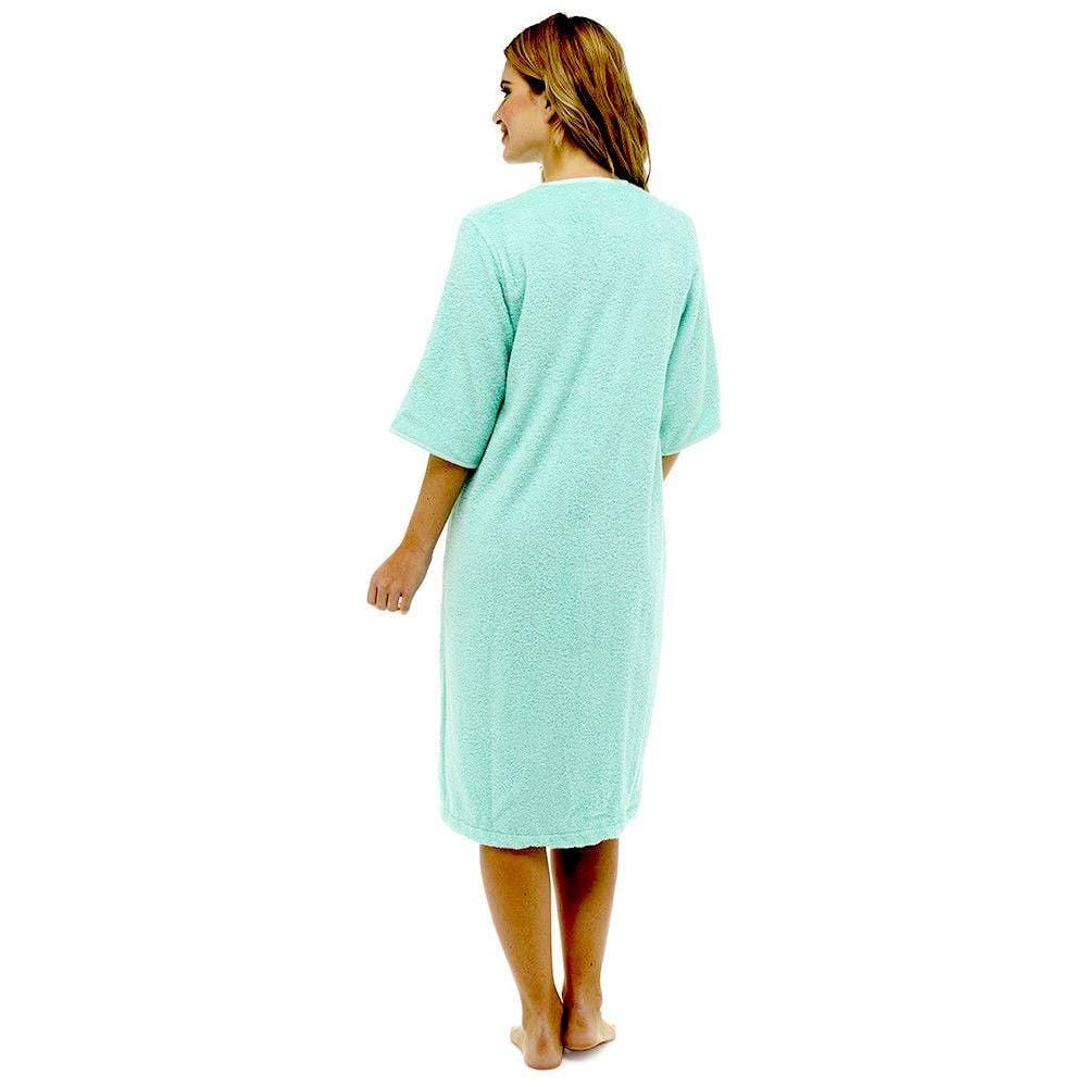 OLIVIA ROCCO Women's Terry Towelling Zip - Through Bathrobe 100% Cotton Ultra Absorbent - Joe’s Haven