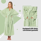 OLIVIA ROCCO Womens Luxury Waffle Fleece Robe Belted Long Dressing Gown With Pockets - Joe’s Haven